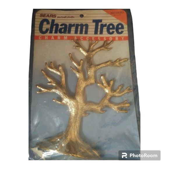 Jewelry charm organizer vintage Sears family tree gold brass - Picture 3 of 3